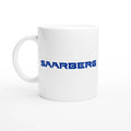 Weiße Saarberg Keramiktasse von Kumpel-Nostalgie