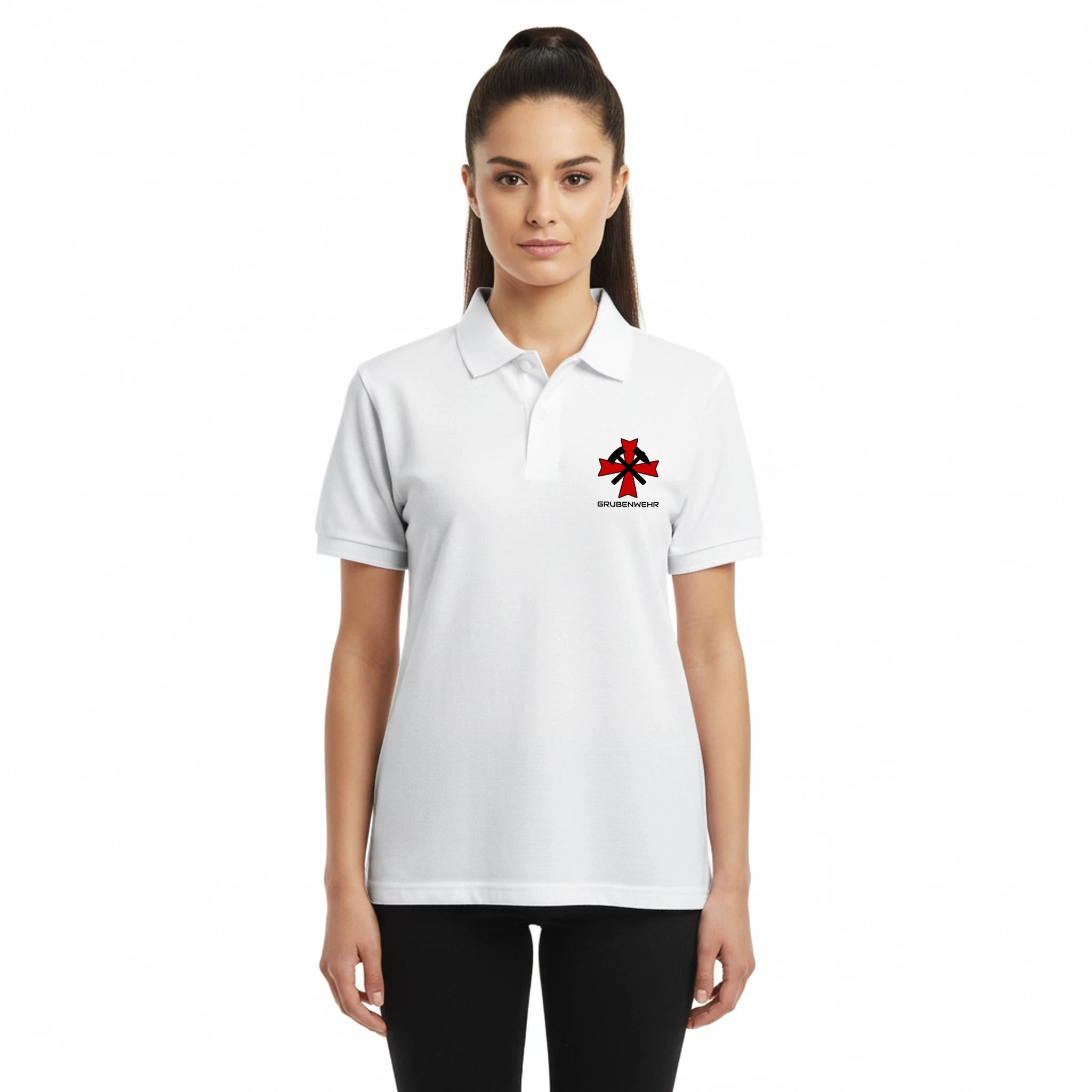 Weißes Grubenwehr-Poloshirt von Kumpel-Nostalgie