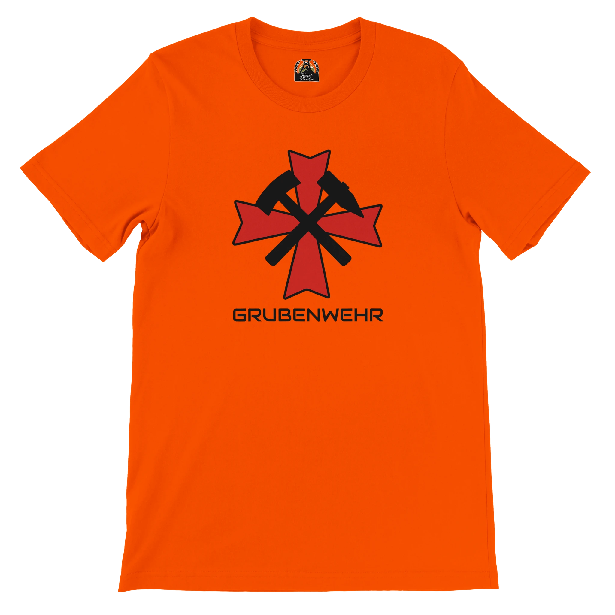 Orangenes Bergbau Grubenwehr Premium T-Shirt von Kumpel-Nostalgie