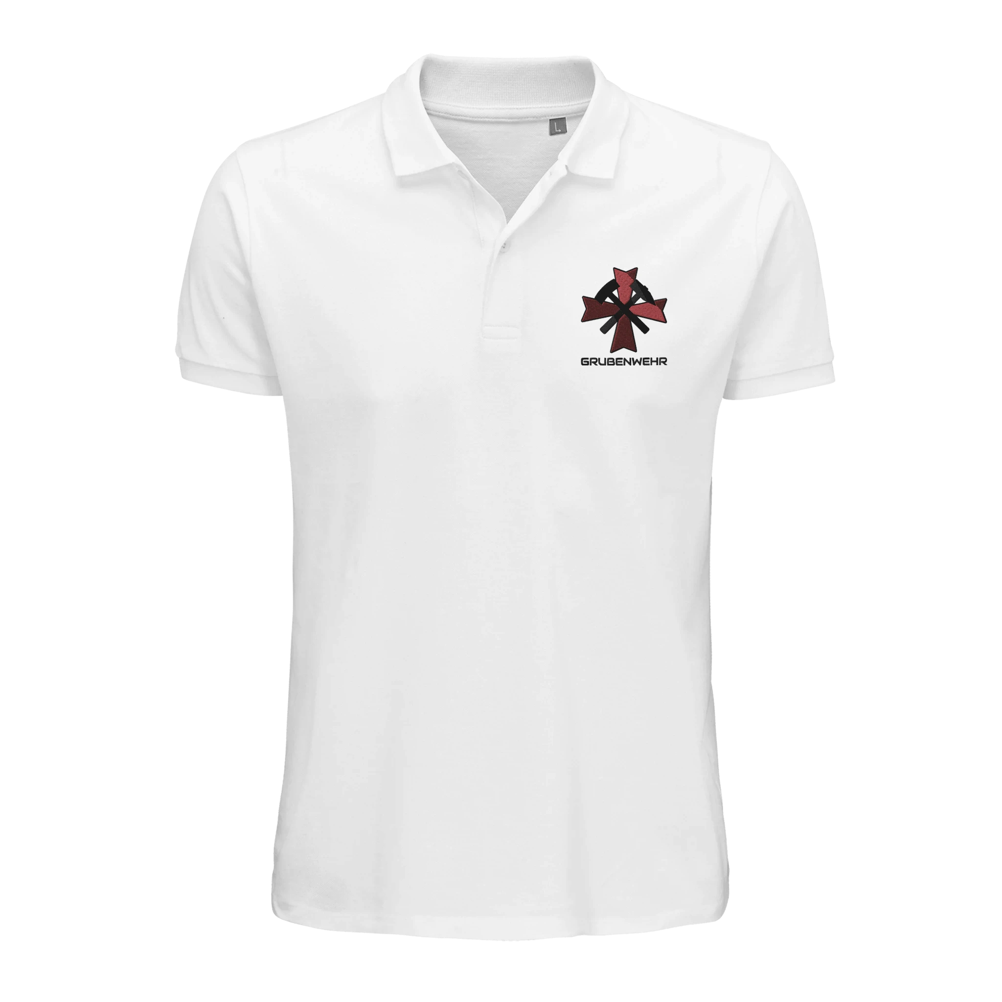 Weißes Grubenwehr Bergbau Poloshirt