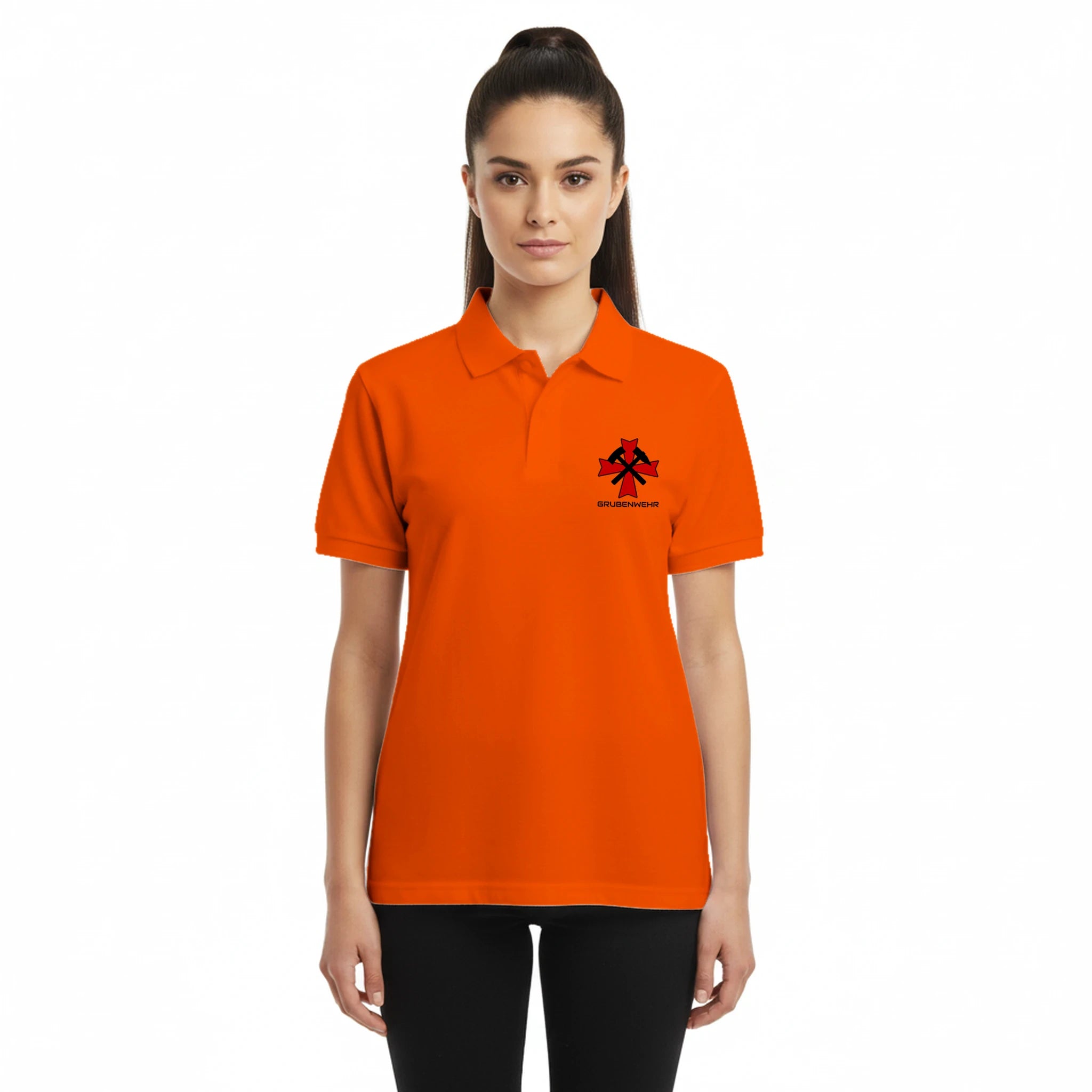 Orangenes Grubenwehr-Poloshirt von Kumpel-Nostalgie